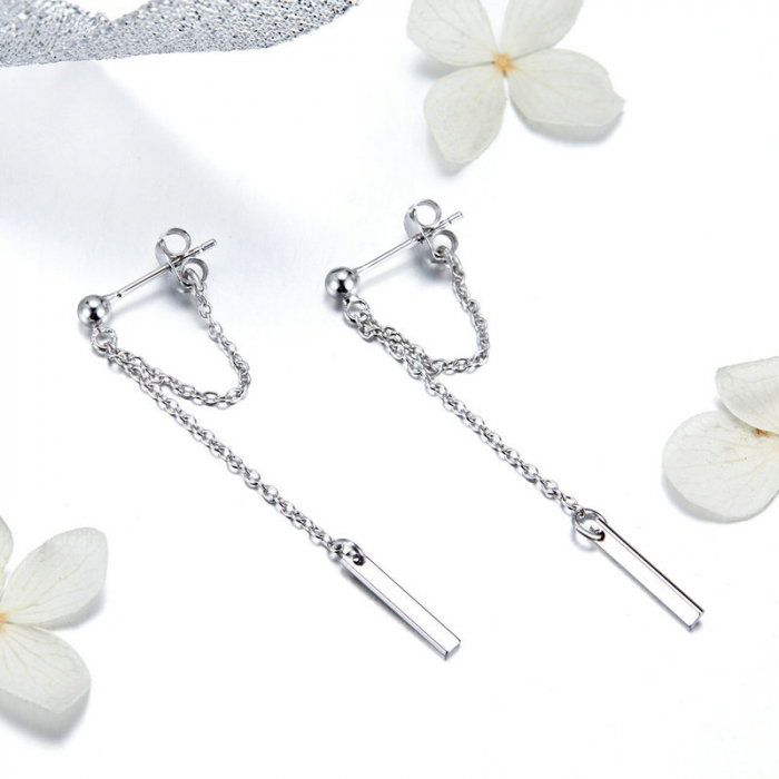 Cercei argint lungi placati cu rodiu [3]