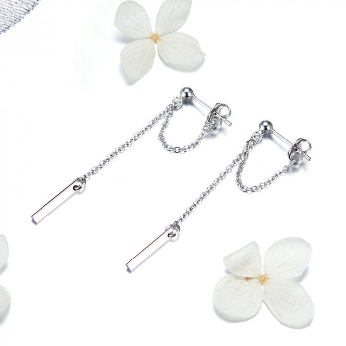 Cercei argint lungi placati cu rodiu [4]