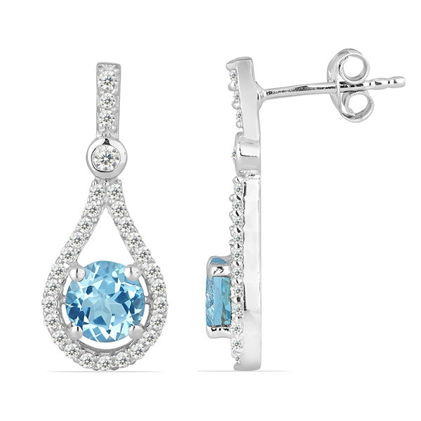 Cercei argint Margot, 925, cu topaz albastru si zirconiu alb - EVA0015 [2]
