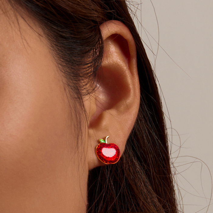 Cercei argint mere rosii [2]