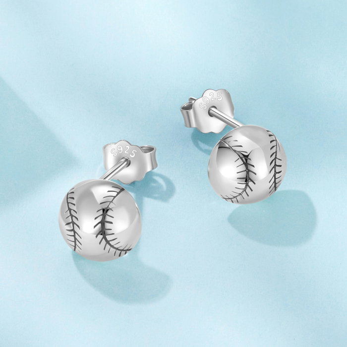 Cercei argint Minge de Baseball [3]