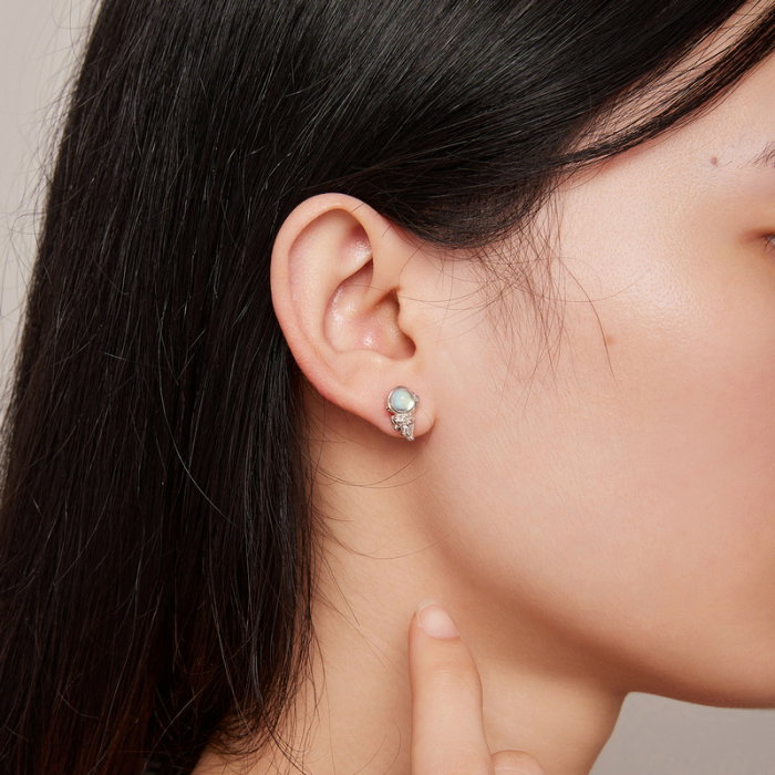 Cercei argint nava spatiala asimetrica [2]