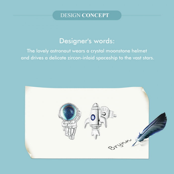 Cercei argint nava spatiala asimetrica [9]