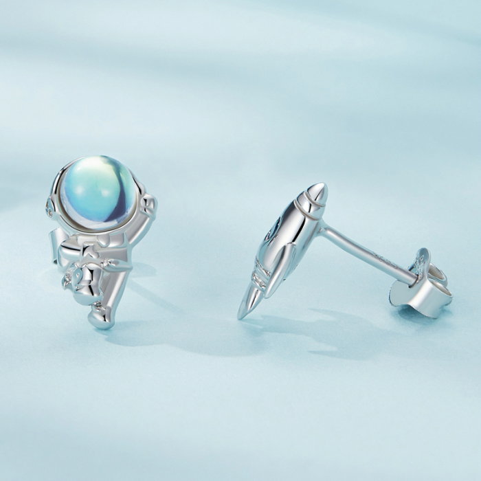 Cercei argint nava spatiala asimetrica [5]