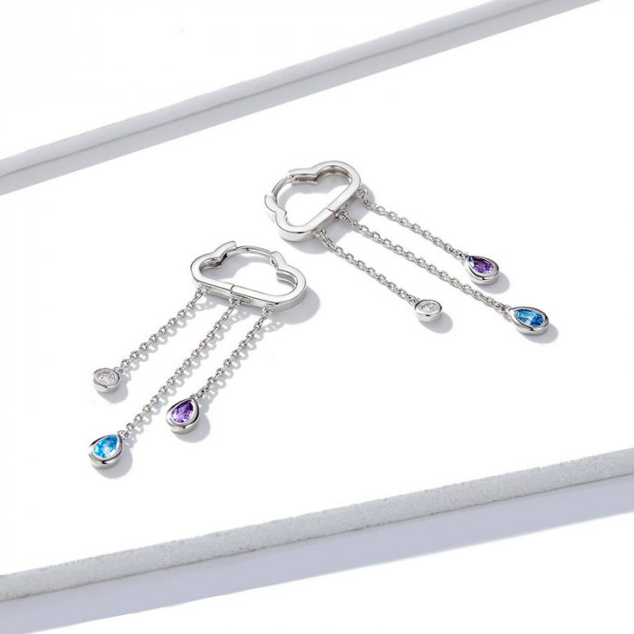 Cercei argint norisori cu zirconii colorate [8]