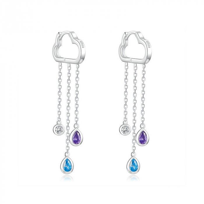Cercei argint norisori cu zirconii colorate [1]