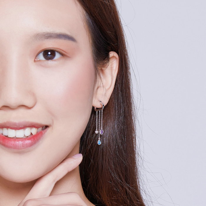 Cercei argint norisori cu zirconii colorate [2]