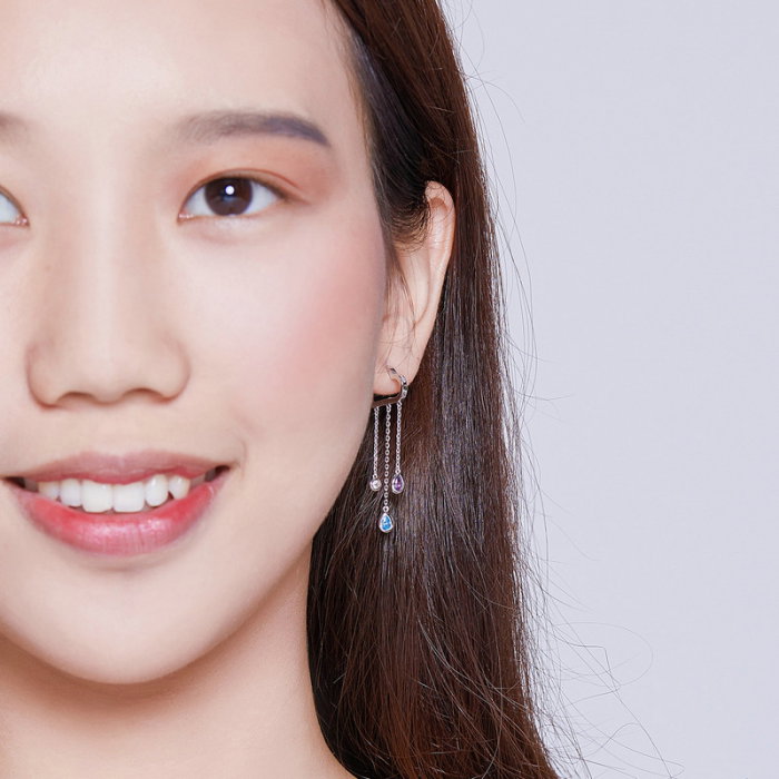 Cercei argint norisori cu zirconii colorate [6]