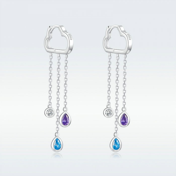 Cercei argint norisori cu zirconii colorate [9]
