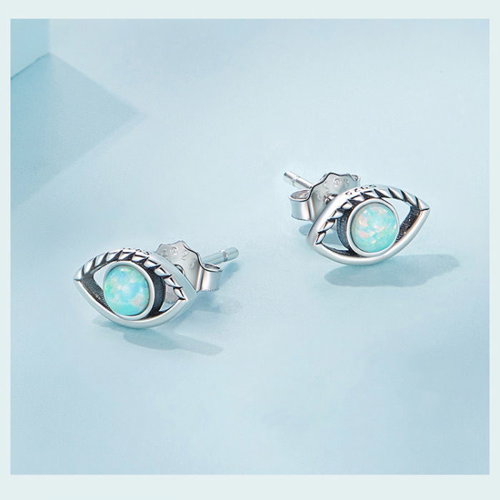 Cercei argint ochi de opal [10]