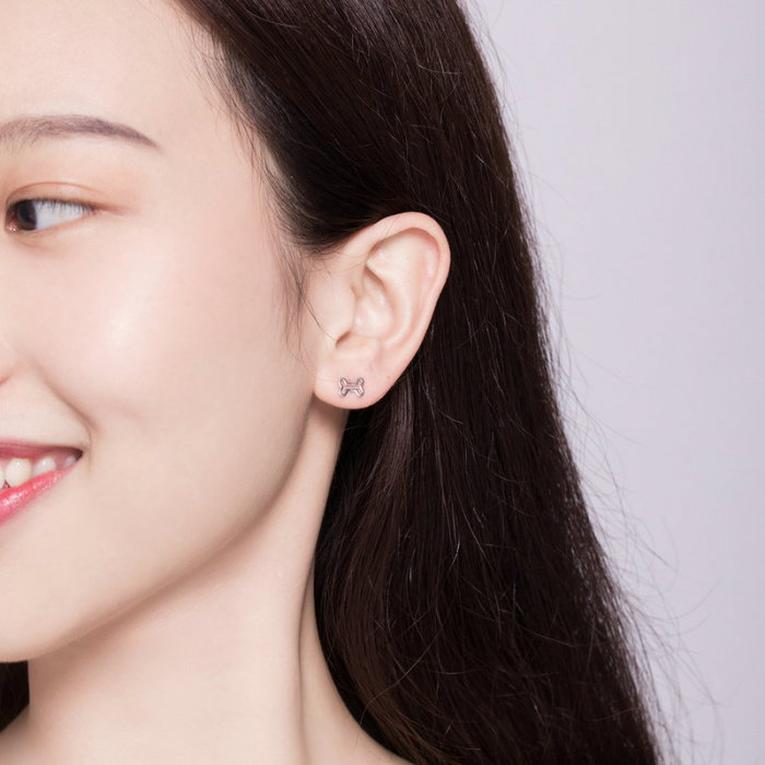 Cercei argint Os si Catel placati cu rodiu [8]