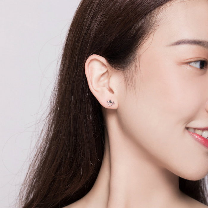 Cercei argint Os si Catel placati cu rodiu [7]