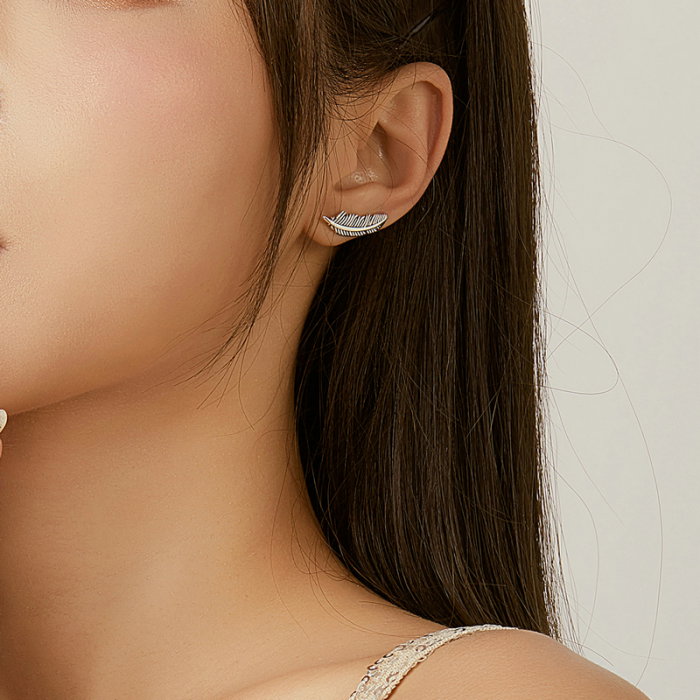 Cercei argint pana romantica [2]