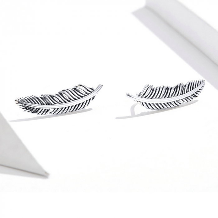 Cercei argint pana romantica [3]