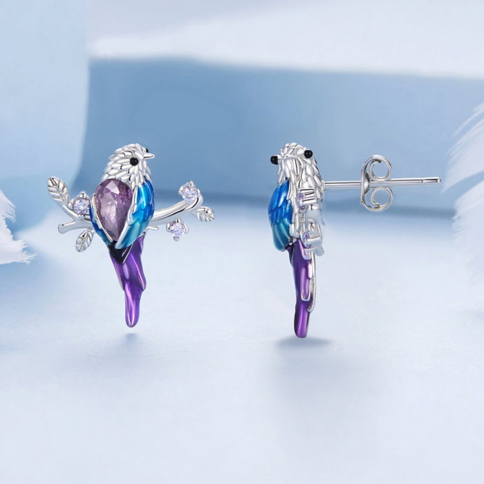 Cercei argint pasarele colorate [5]