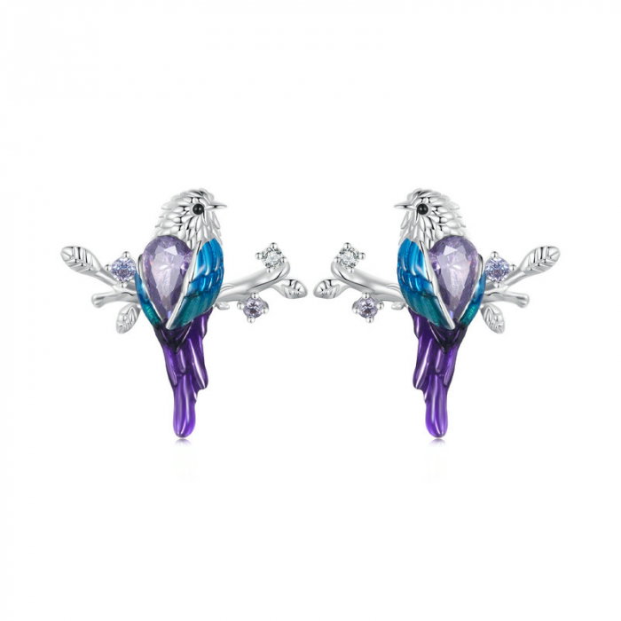 Cercei argint pasarele colorate [1]