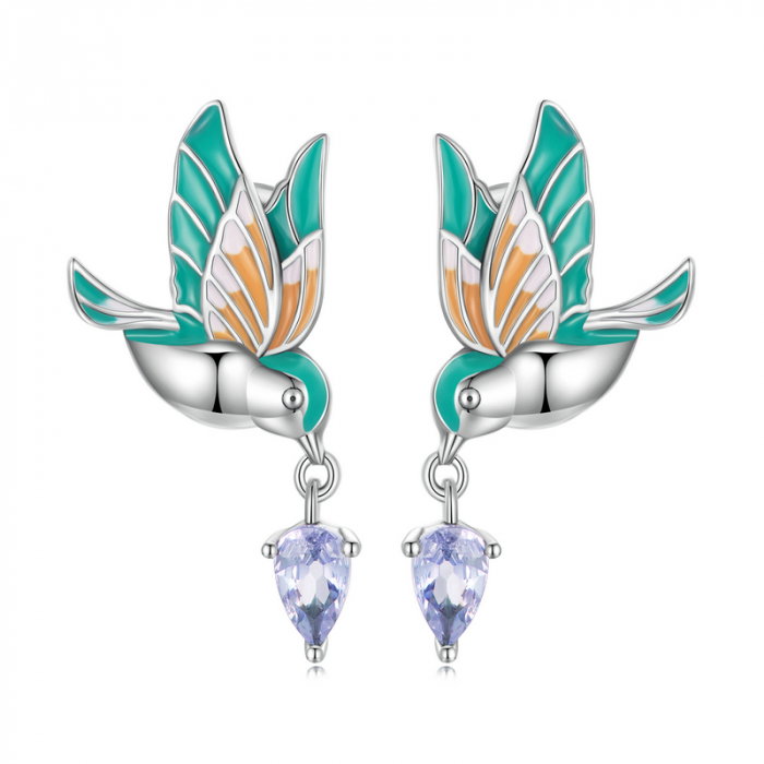 Cercei argint pasari colibri [1]