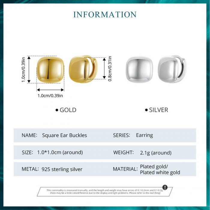 Cercei argint placati cu aur patrati [10]