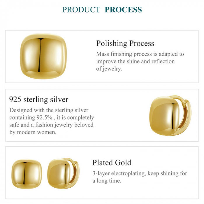 Cercei argint placati cu aur patrati [8]