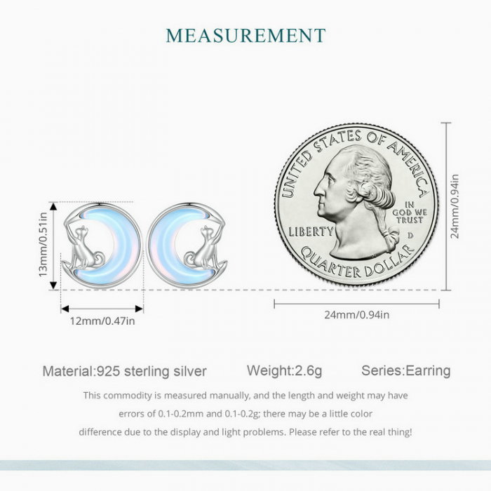 Cercei argint pisica si luna [10]