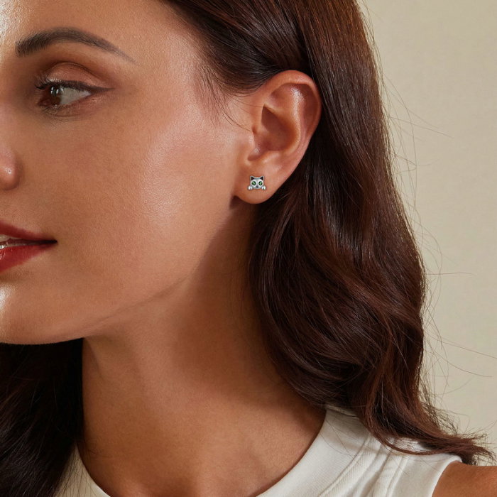 Cercei argint pisicute fosforescente [7]