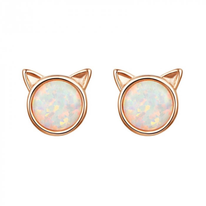 Cercei argint pisicute cu opal [1]