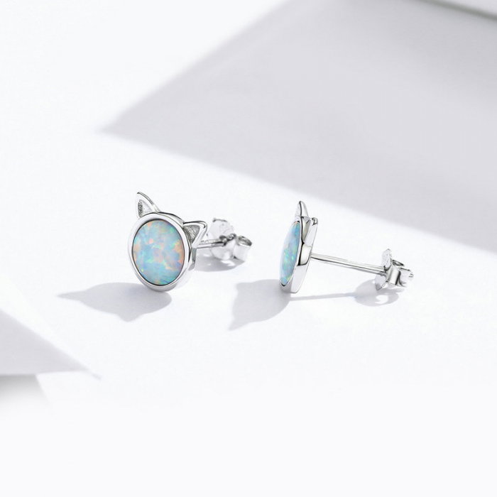 Cercei argint pisicute de opal [3]