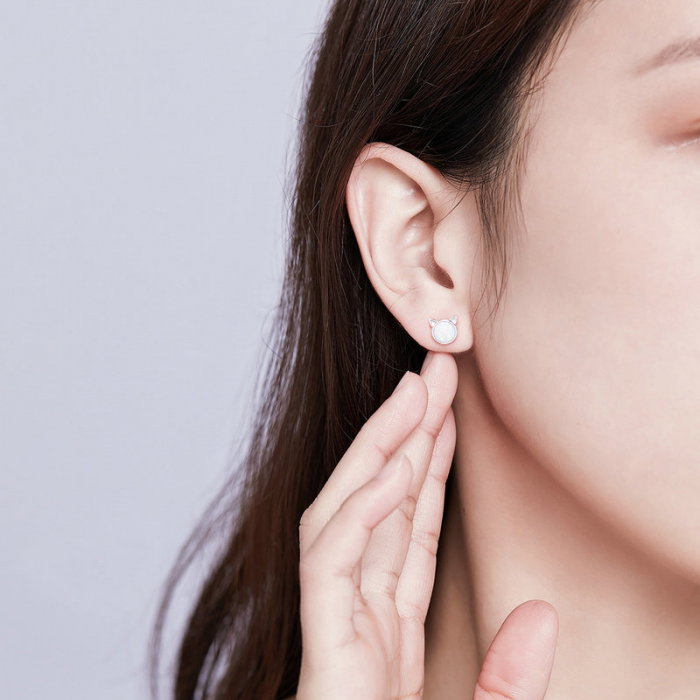 Cercei argint pisicute de opal [4]