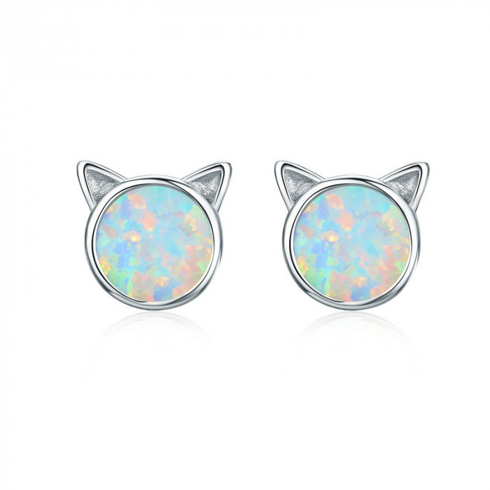Cercei argint pisicute de opal [1]