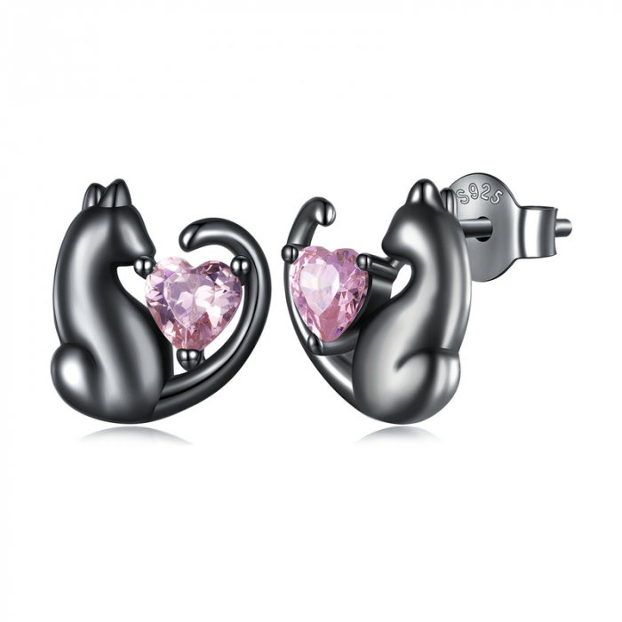 Cercei argint pisicute negre [11]