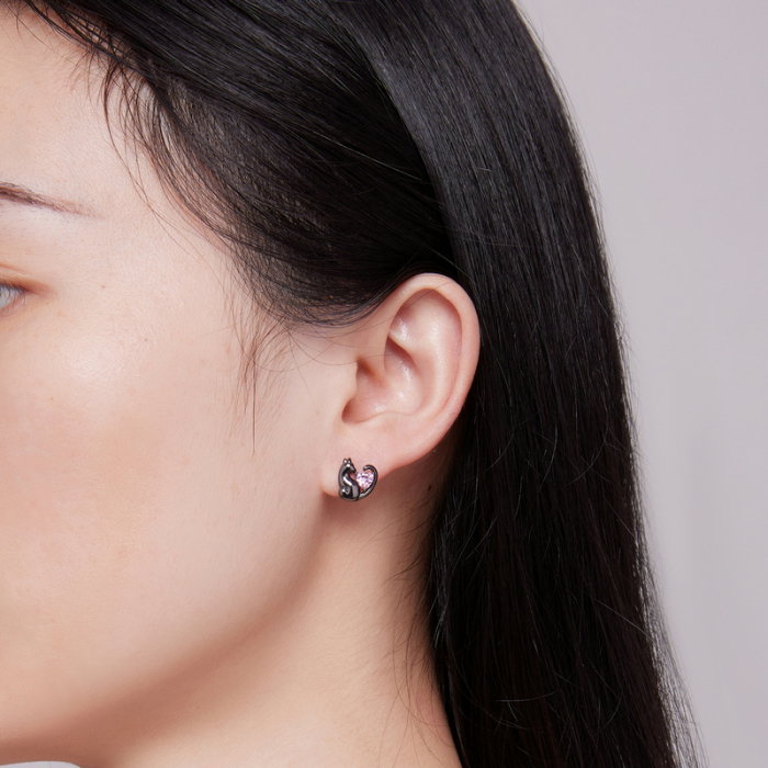 Cercei argint pisicute negre [7]