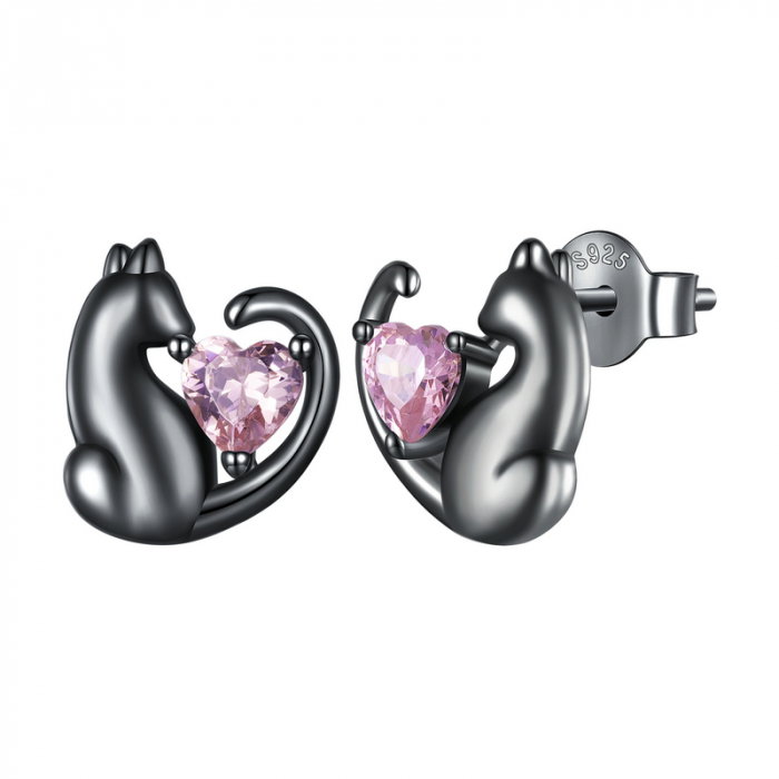 Cercei argint pisicute negre [1]