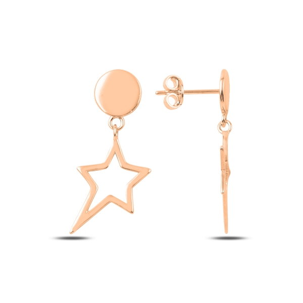 Cercei argint placat cu aur roz cu steluta - ETU0182 [1]