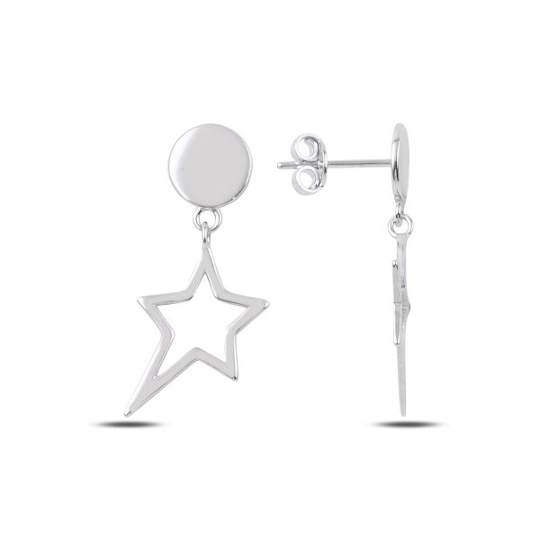 Cercei argint placat cu rodiu cu steluta - ETU0183 [1]