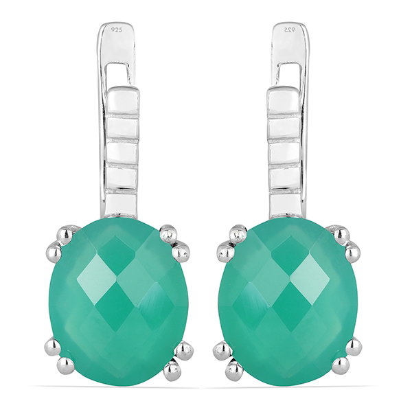 Cercei argint Princess, 925, cu agat verde - EVA0005 [1]