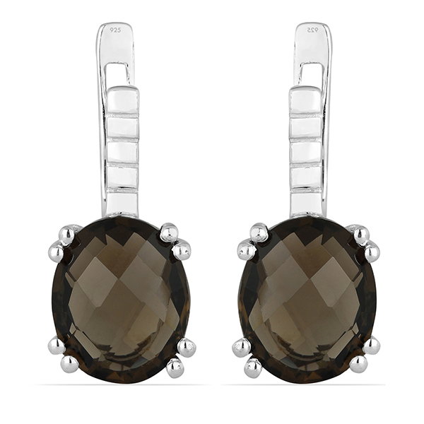 Cercei argint Princess, 925, cu cuart fumuriu - EVA0002 [1]