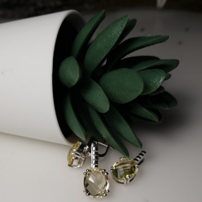 Cercei argint Princess, 925, cu topaz galben - EVA0003 [4]