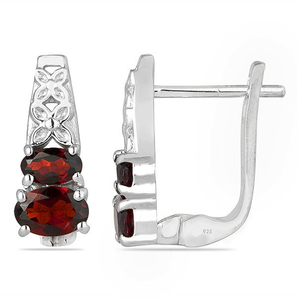 Cercei argint Raquel, 925, cu granat - EVA0016 [2]