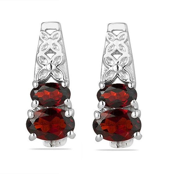 Cercei argint Raquel, 925, cu granat - EVA0016 [1]