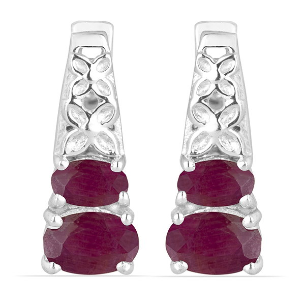 Cercei argint Raquel, 925, cu rubin - EVA0018 [1]