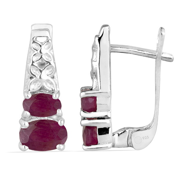 Cercei argint Raquel, 925, cu rubin - EVA0018 [2]