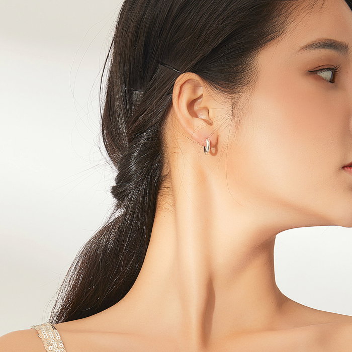 Cercei argint rotunzi cu stelute [7]