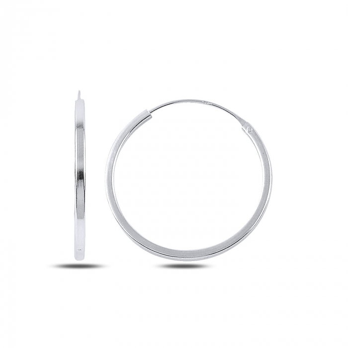 Cercei argint rotunzi 25 mm placati cu rodiu [1]