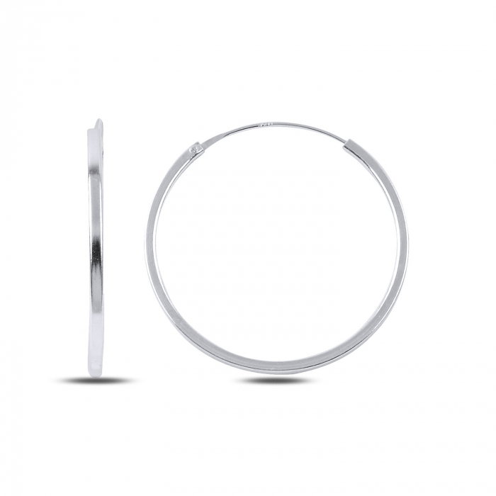 Cercei argint rotunzi 30 mm placati cu rodiu [1]