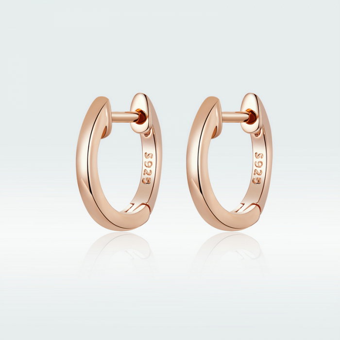 Cercei argint placat cu aur roz rotunzi [8]