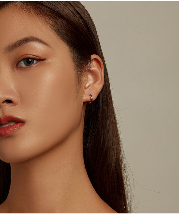 Cercei argint rotunzi albastri [8]