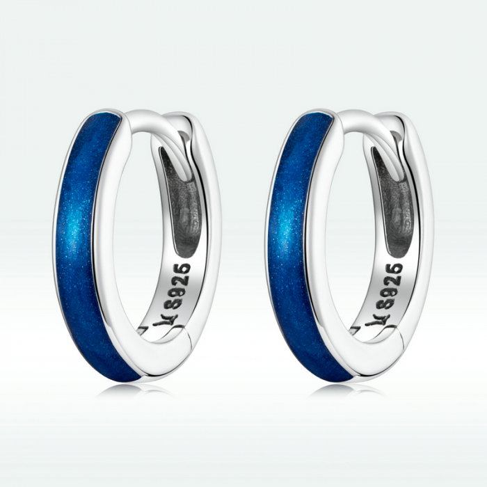 Cercei argint rotunzi albastri [13]