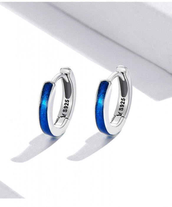 Cercei argint rotunzi albastri [10]