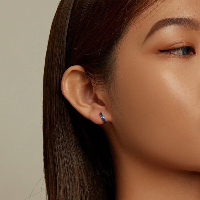 Cercei argint rotunzi albastri [6]