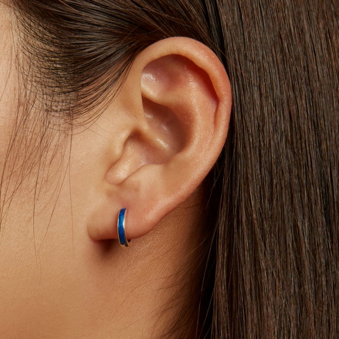 Cercei argint rotunzi albastri [5]